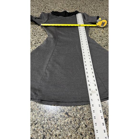 HM Womens Dress 8 Gray Wednesday Adams Inspired Peter Pan Black Collar Grunge - Picture 6 of 8